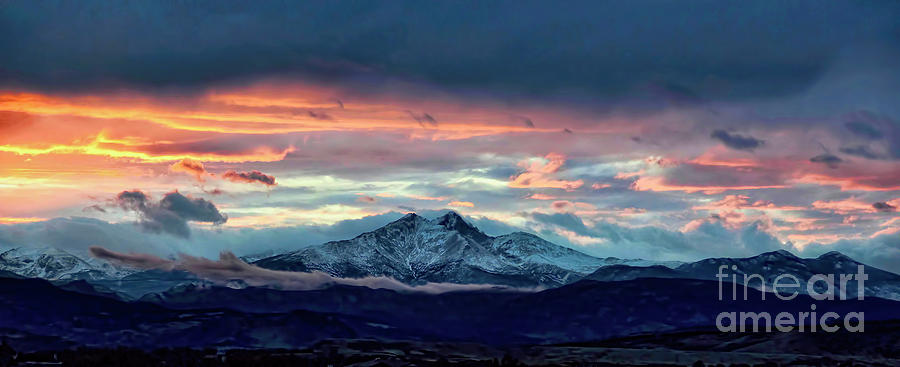 Mountain Photograph - Longs Peak at Sunset by Jon Burch Photography