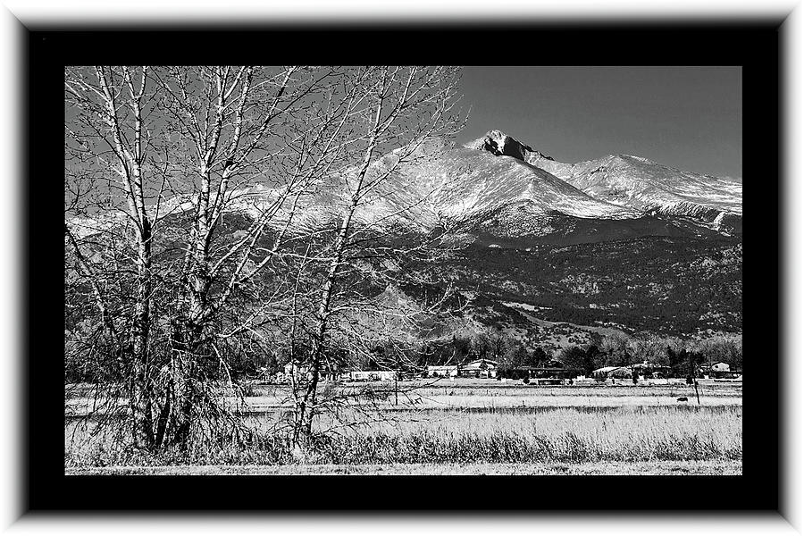 Longs Peak in Black and White Photograph by Richard Risely