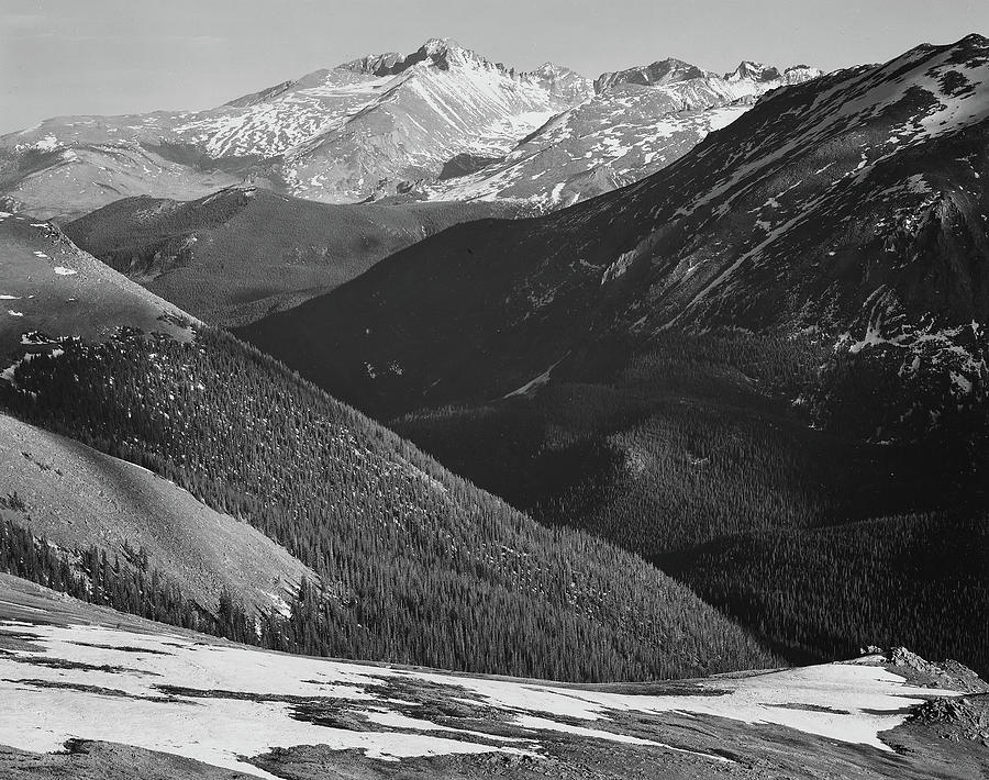 Mountain Photograph - Longs Peak in Rocky Mountain National Park Colorado by Ansel Adams