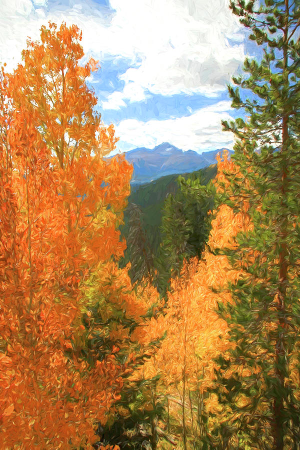 Longs Peak View In Autumn Painting by Dan Sproul