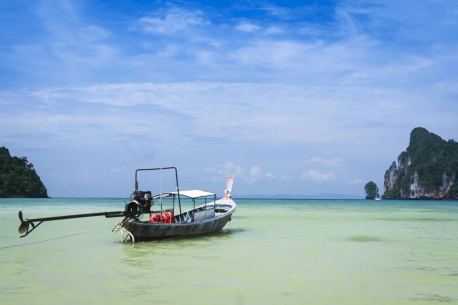Longtail Boat Koh Phi Pi Island Thailand Photograph by Simongurney