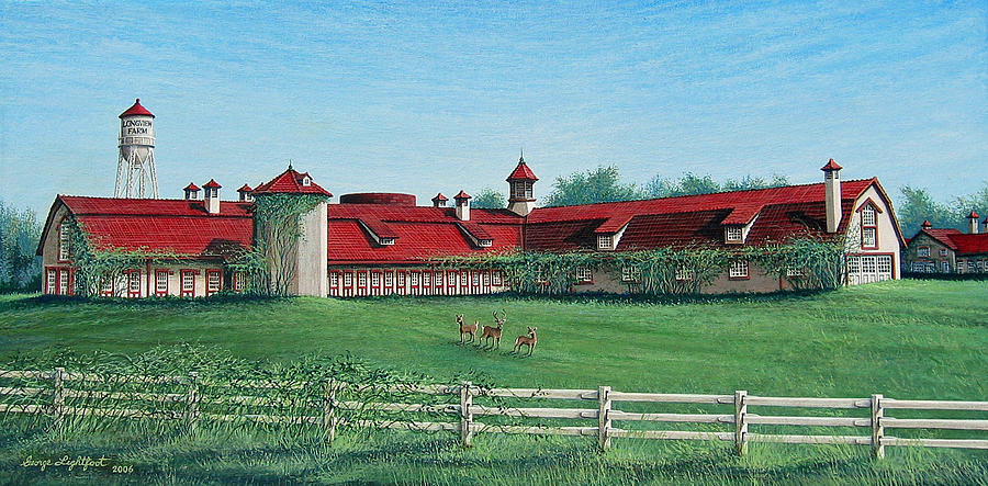 Longview Farm Dairy Barn Painting by George Lightfoot