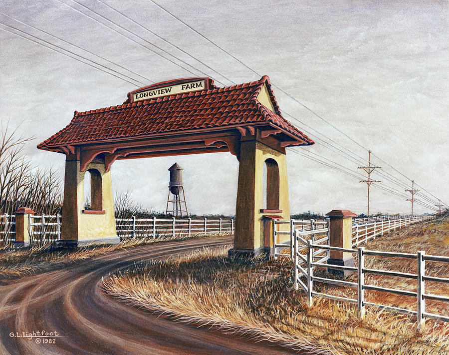 Longview Farm Entrance Gate Painting by George Lightfoot