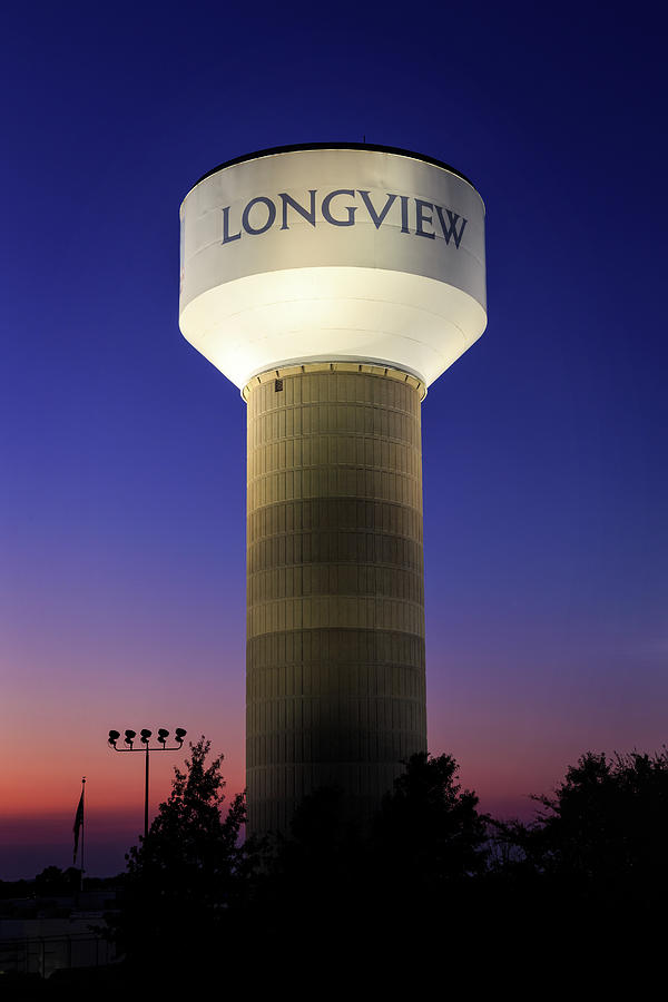 Longview Texas Blue Hour Water ank Photograph by James Eddy