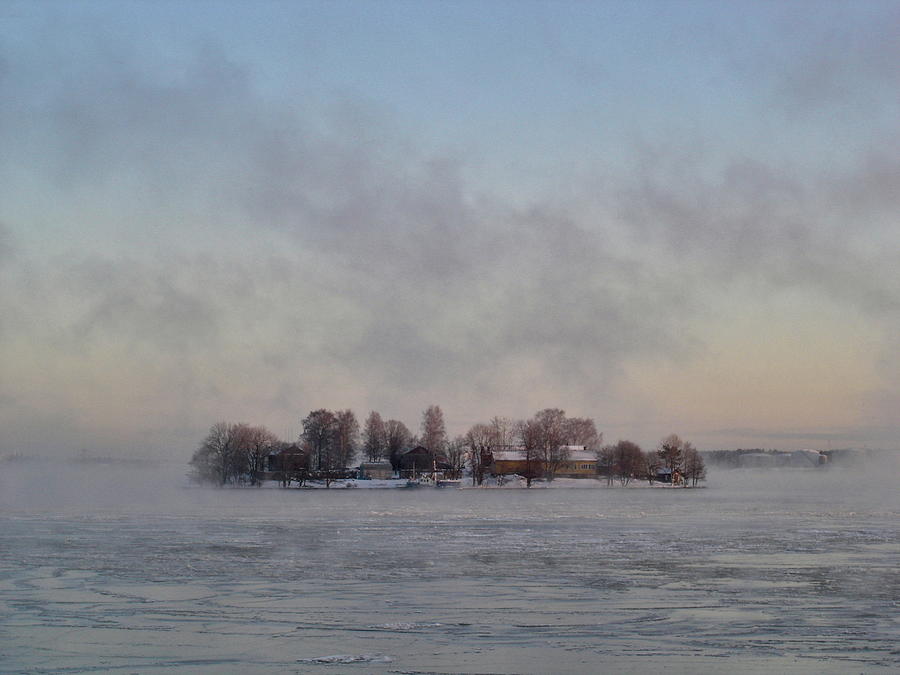 Lonna Island Winter Morning Photograph by Sean Hannon