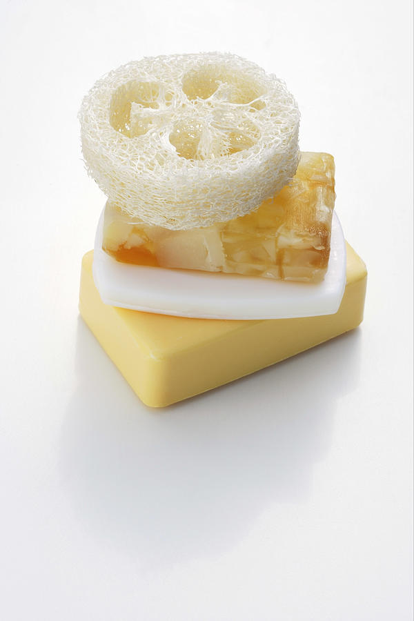 Loofa and handmade soaps Photograph by Asia Images