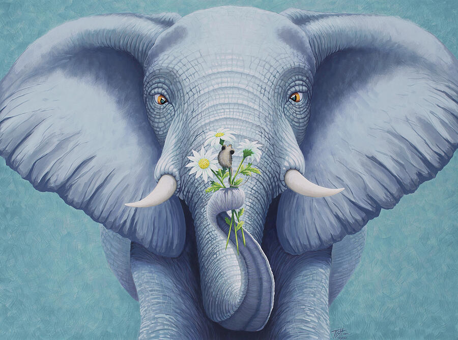Look Whos Got Flowers Painting by Tish Wynne