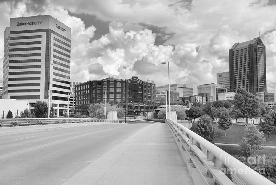 Looking Across The Rich Street Bridge Black And White Photograph by Adam Jewell