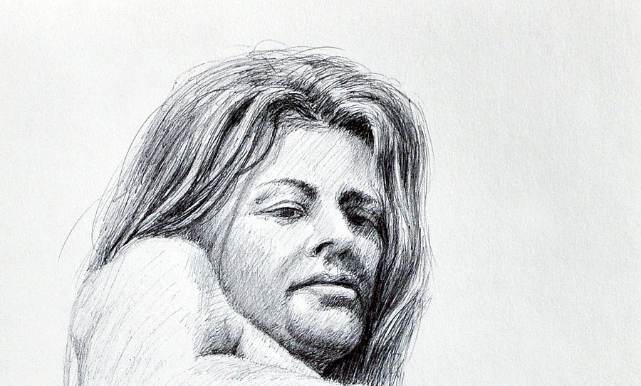 Looking Back Over Her Shoulder Drawing By Rick Hansen Pixels 