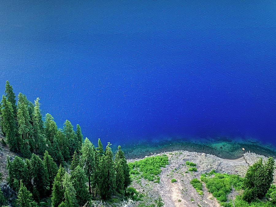 Looking Down at Crater Lake Photograph by Mike Shaw