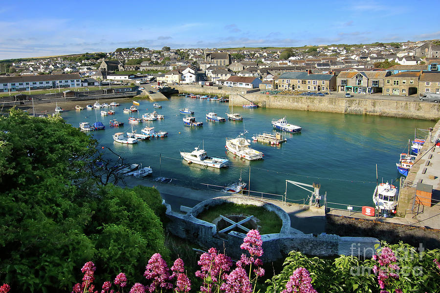 Looking Down at Porthleven Inner Harbour Photograph by Terri Waters