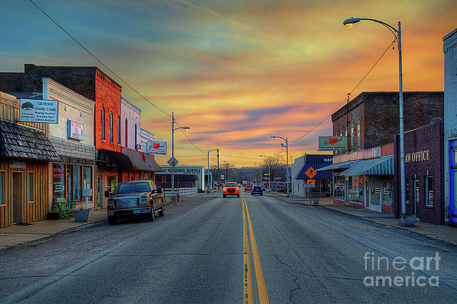 Travel Photograph - Looking Down Main Street at Sunset by Larry Braun Travel Photograph - Looking Down Main Street at Sunset by Larry Braun