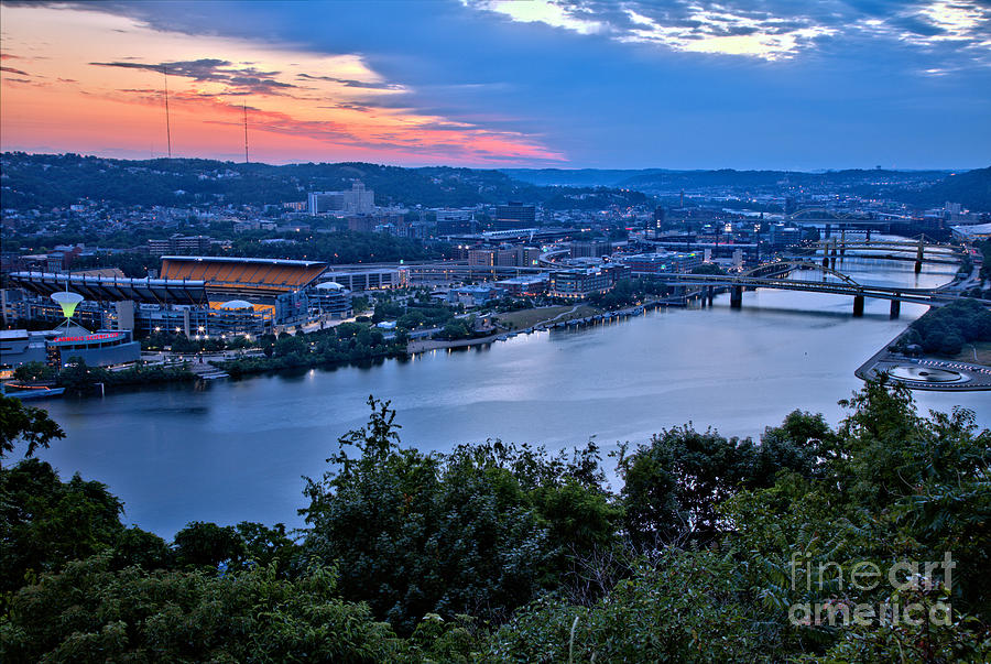 Looking Down The Allegheny River At Sunrise Photograph by Adam Jewell