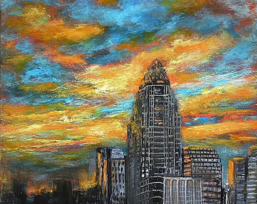 Looking Downtown  Painting by Suzzanna Frank