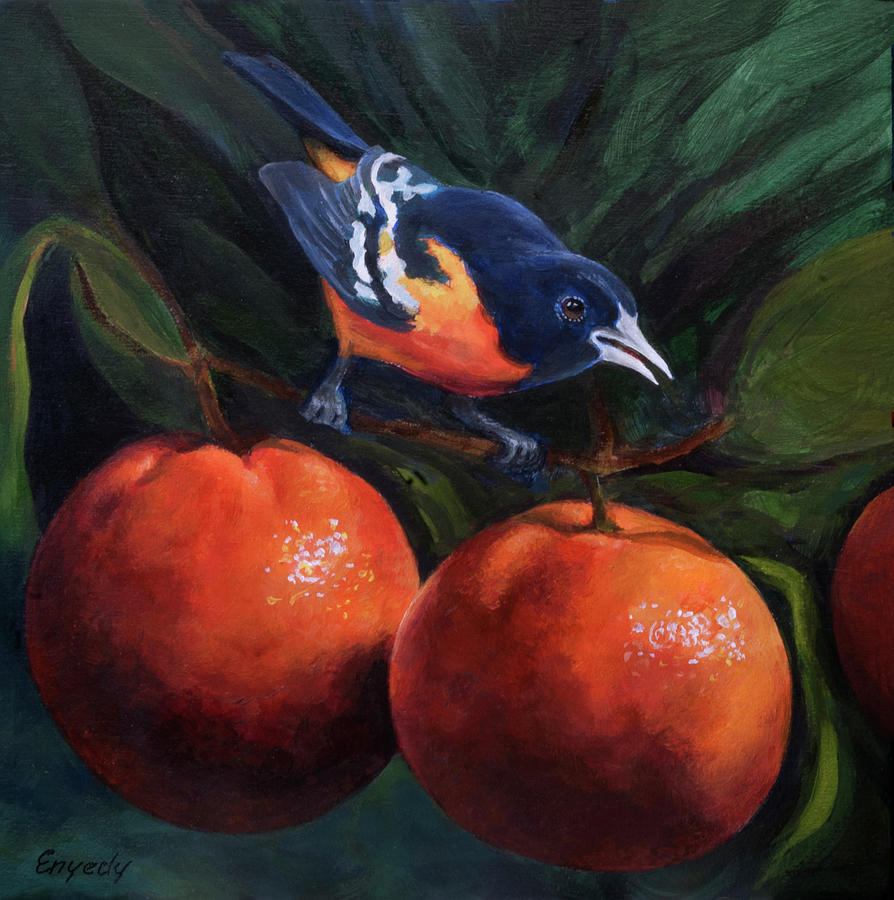 Bird Painting - Looking for Dinner by Anthony Enyedy