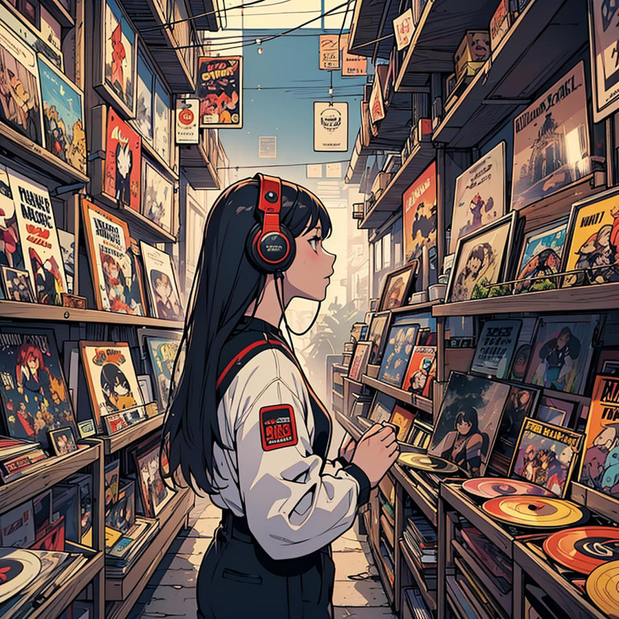 Vintage Digital Art - Looking for records by Quik Digicon Art Club