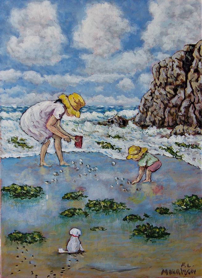 Looking for Sea Shells  Painting by Frank Morrison