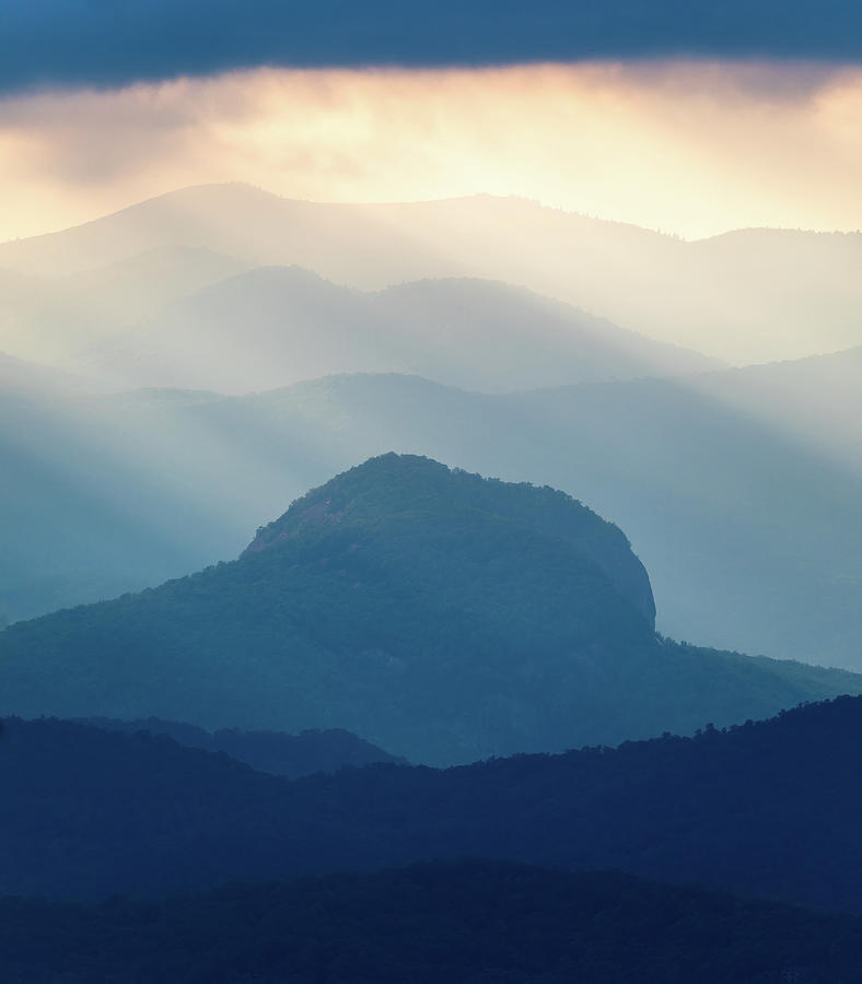Looking Glass Rock Evening Rays  Photograph by Donnie Whitaker