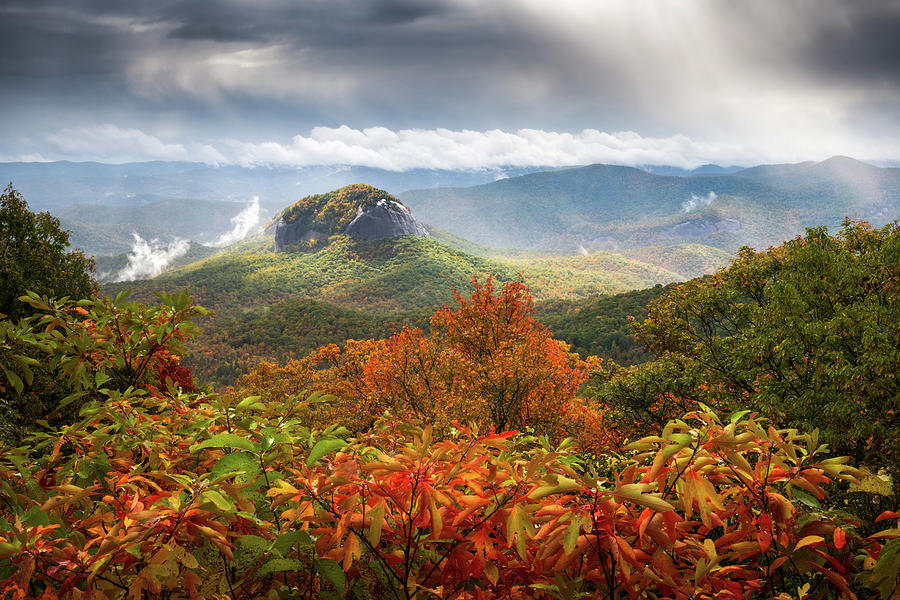Nature Photograph - Looking Glass Rock North Carolina Blue Ridge Parkway Scenic Landscape by Dave Allen