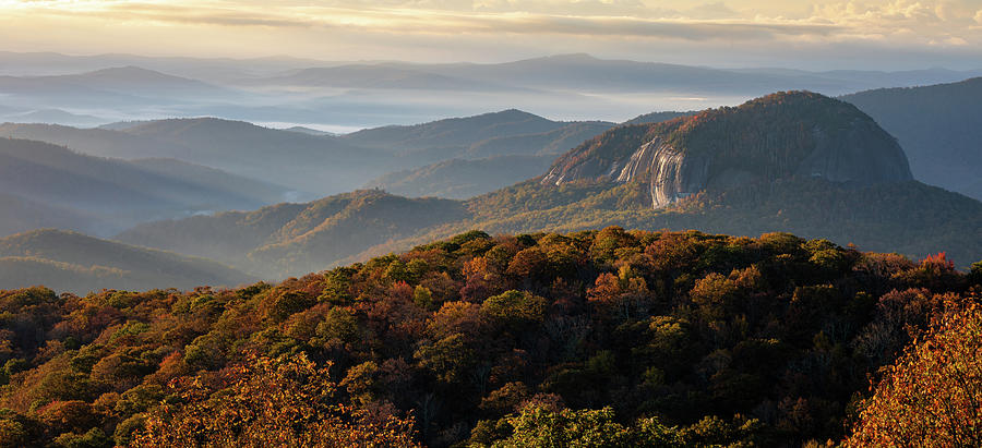 Looking Glass Rock Sunrise Panoramic  Photograph by Donnie Whitaker