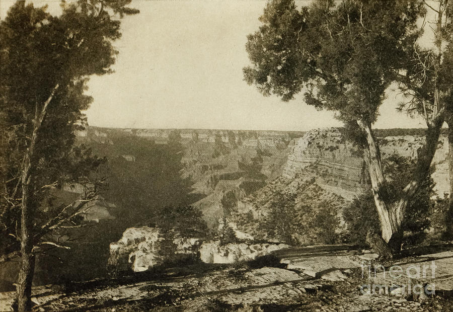 LOOKING NORTH FROM GRAND VIEW POINT, GRAND CANYON w4 Photograph by Historic Illustrations