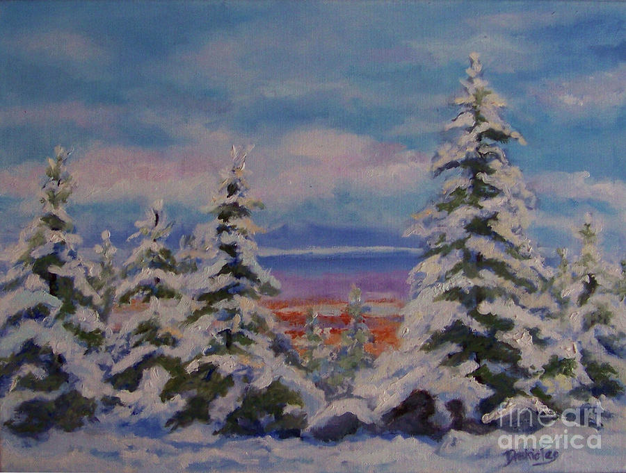 Looking Off Mt Monadnock Painting by Alicia Drakiotes - Fine Art America