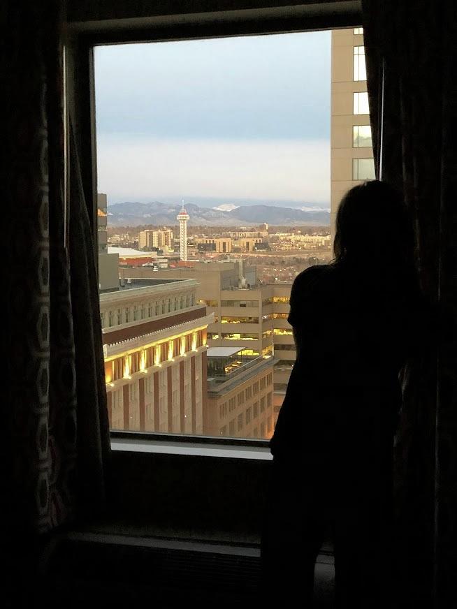 Looking out at Denver silhouette Photograph by Valerie Collins
