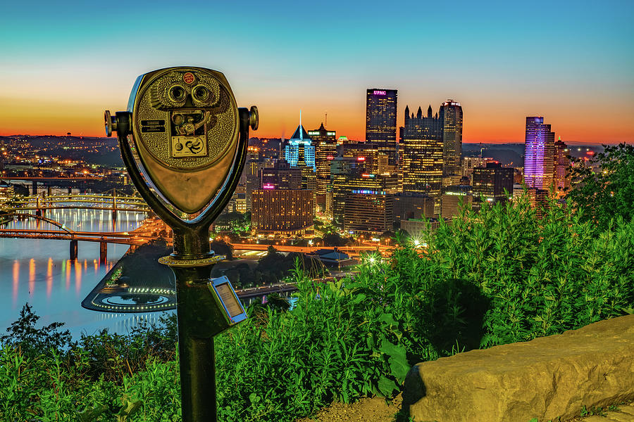 Looking Out Over The Pittsburgh Skyline At Dawn Photograph by Gregory Ballos