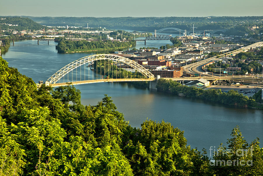 Looking Out Over The Pittsburgh West End Bridge Photograph by Adam Jewell