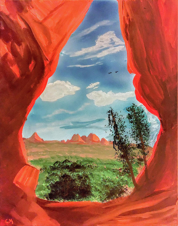 Looking out the Birthing Cave, Sedona, Arizona Painting by Chance Kafka