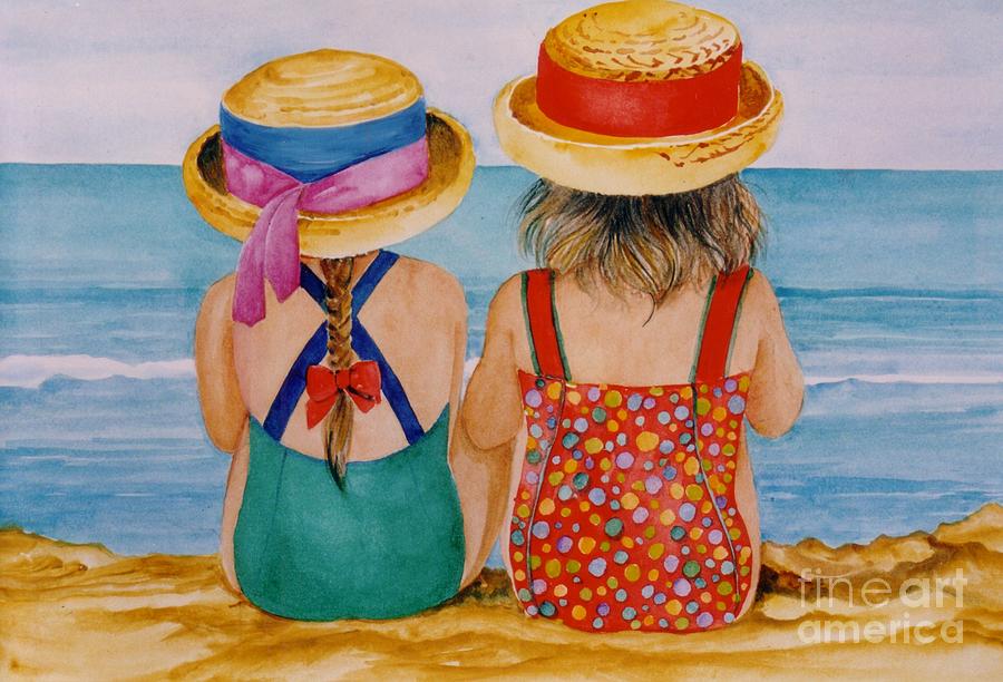 Looking out to sea. Painting by Val Stokes
