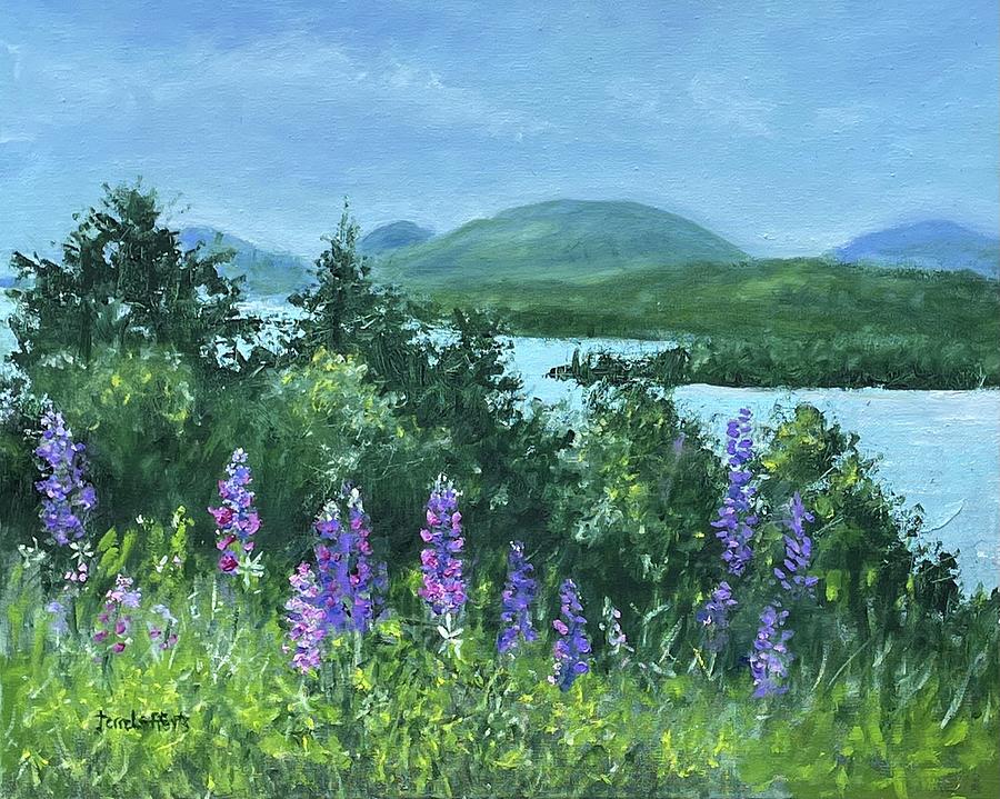 Looking over Raccoon Cove Painting by Terre Lefferts