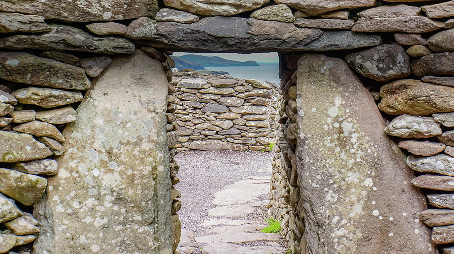 looking through historic stone beehive doorway in Ireland  Photograph by Ann Moore