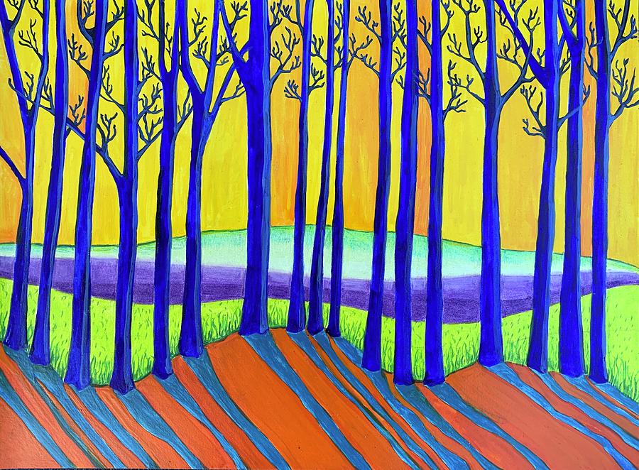 Tree Painting - Looking through trees by Lorena Cassady