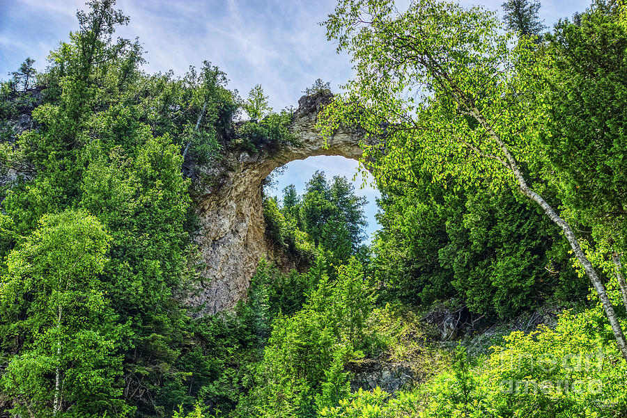 Looking Up At Mackinac Arch Rock Photograph by Jennifer White