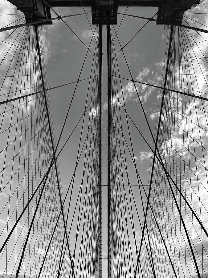 Looking Up at the Brooklyn Bridge Photograph by Christine Ley