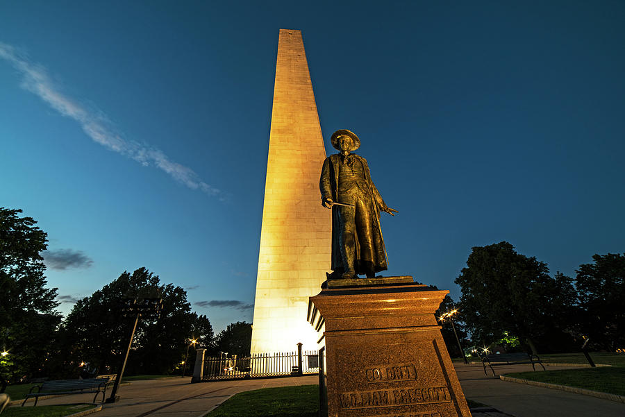 Looking up at the Bunker Hill Monument Charlestown MA Boston MA Twilight Photograph by Toby McGuire