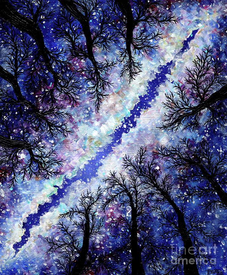 Looking Up at the Milky Way Painting by Tracy Levesque