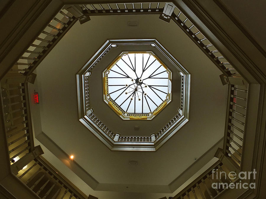 University Photograph - Looking Up in Winnie Davis Hall by Rodger Painter