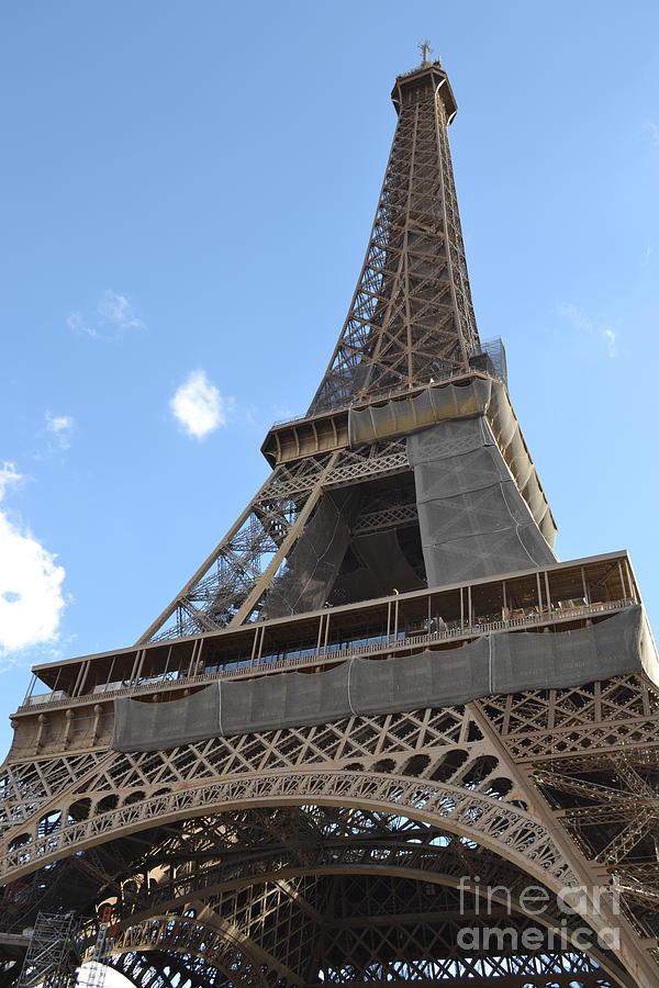 Eiffel Tower Photograph - Looking Up To The Top Of The Eiffel Tower - Paris, France by Barbra Telfer