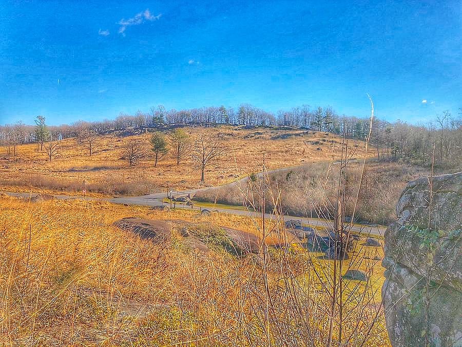 Looking up towards Little Round Top Gettysburg Photograph by William E