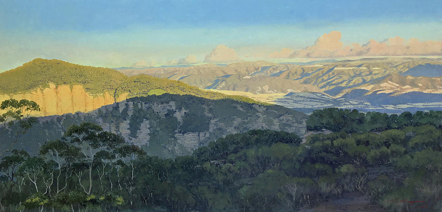 Looking West from Katoomba Painting by Steven Heyen