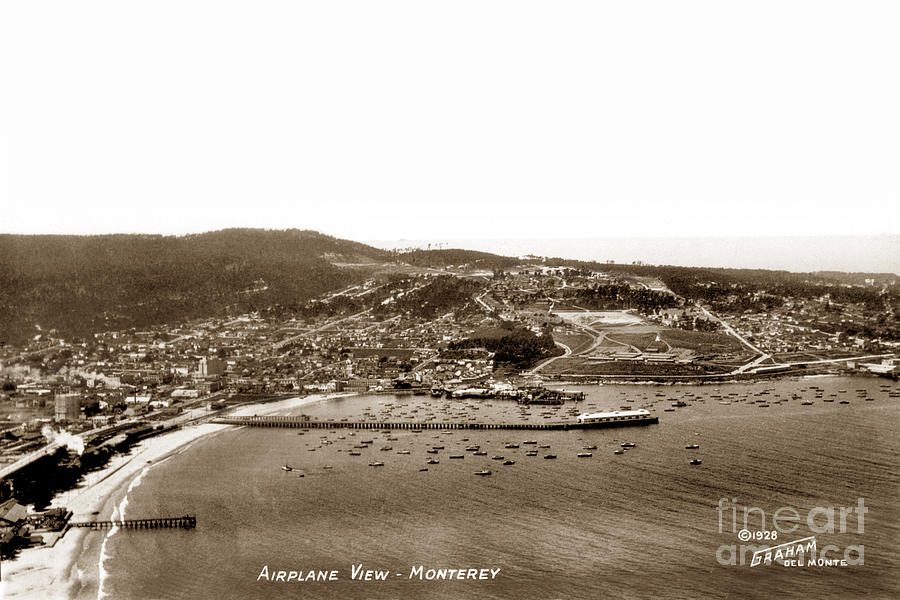 Pier Photograph - Looking West over Monterey Bay 1928 by Monterey County Historical Society