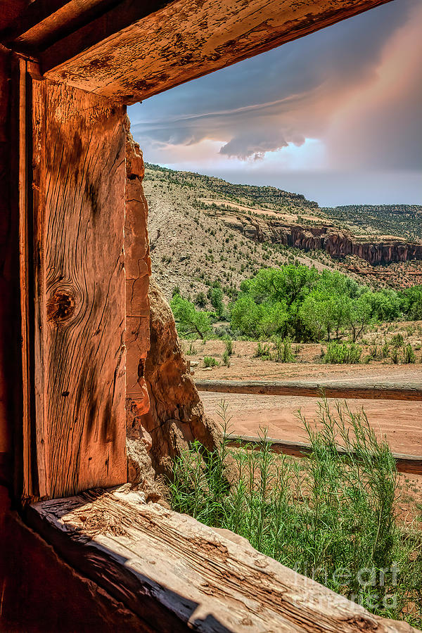 Lookout Window At Captain Smiths Cabin Colorado Photograph by Janice Pariza