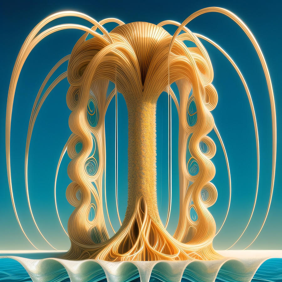 Looming spaghetti flower Digital Art by Regina Valluzzi
