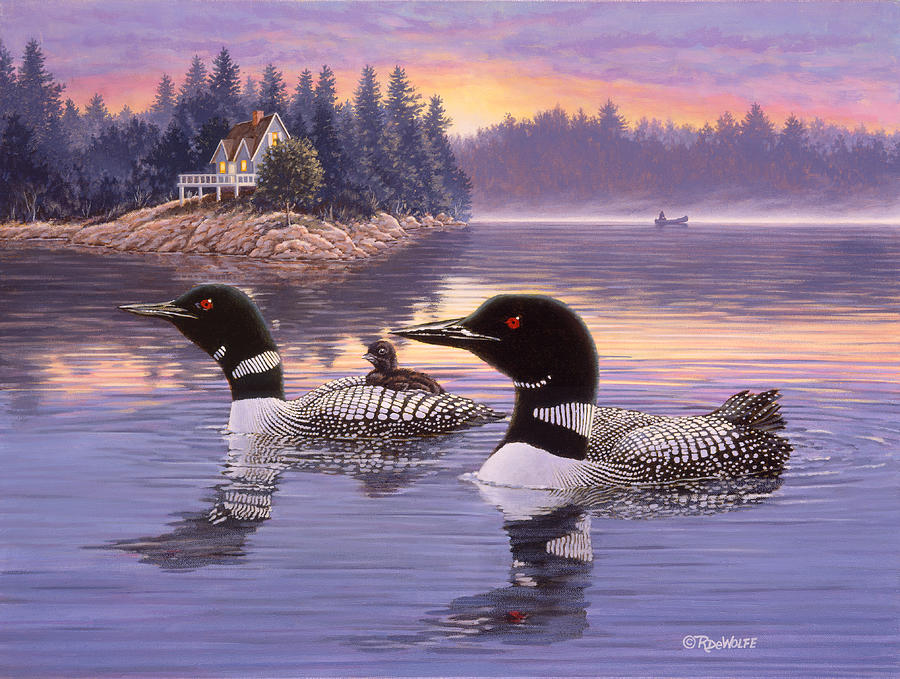 Loon Lake Painting by Richard De Wolfe