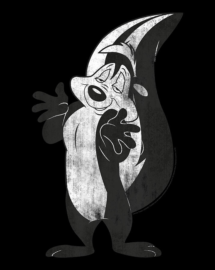 Looney Tunes Pepe Le Pew Retro Portrait.png Digital Art by Khachik ...