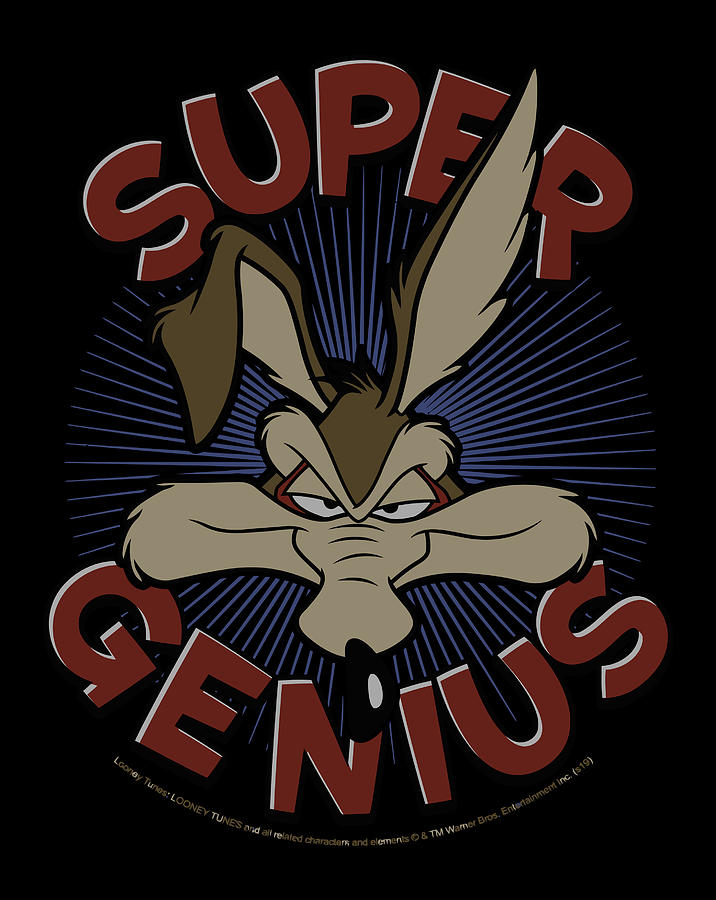 Looney Tunes Wile E Coyote Super Genius Drawing by Lucy Wilk