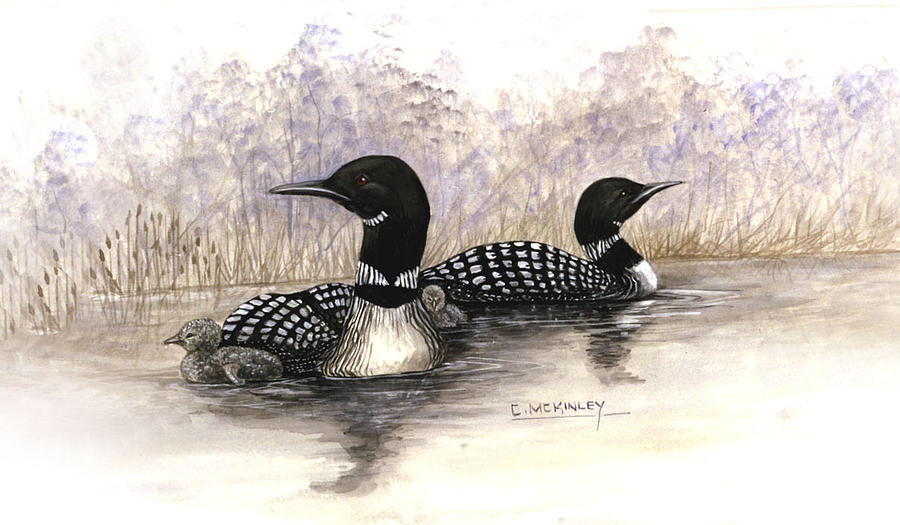 Loons Painting by Carl McKinley