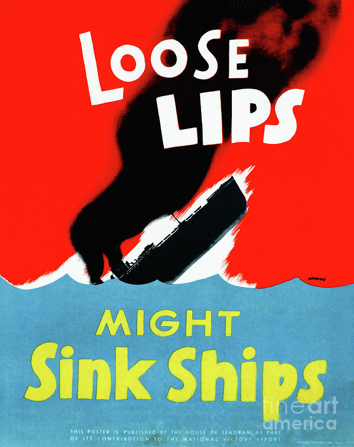 Loose Lips Might Sink Ships, 1942 Drawing by Seymour Goff